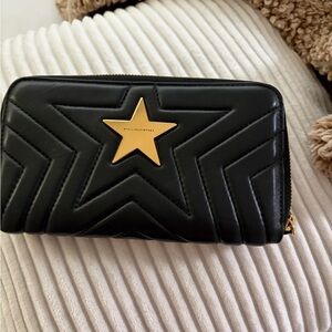 Stella McCartney Black Quilted Star Wallet